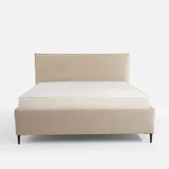 inny Łóżko tapicerowane beżowe LIVA FULL 160x200 cm