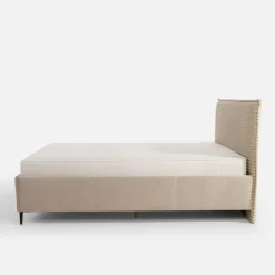 inny Łóżko tapicerowane beżowe LIVA FULL 160x200 cm