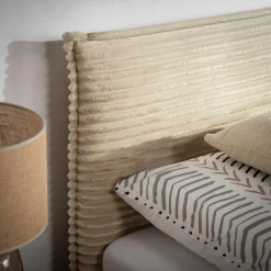 inny Łóżko tapicerowane beżowe LIVA FULL 160x200 cm