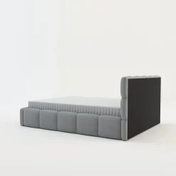 Łóżko tapicerowane boucle jasnoszare CELINE 140x200 cm