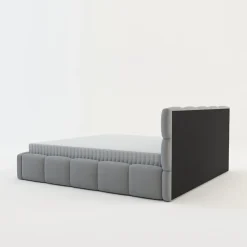 Łóżko tapicerowane boucle jasnoszare CELINE 180x200 cm