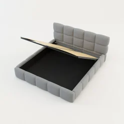 Łóżko tapicerowane boucle jasnoszare CELINE 180x200 cm