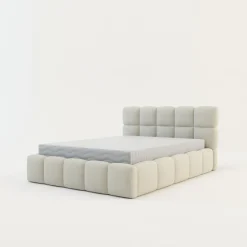 Łóżka Tapicerowane|Łóżka| Łóżko tapicerowane boucle kremowe CELINE 140x200 cm