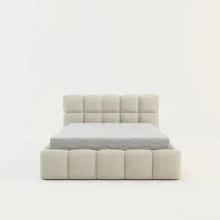 Łóżka Tapicerowane|Łóżka| Łóżko tapicerowane boucle kremowe CELINE 140x200 cm