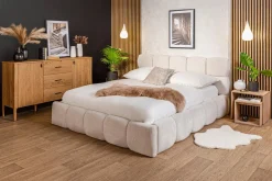 Łóżka Tapicerowane|Łóżka| Łóżko tapicerowane boucle kremowe CELINE 140x200 cm