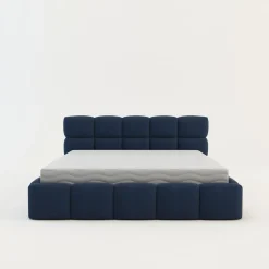 Łóżko tapicerowane boucle niebieskie CELINE 180x200 cm