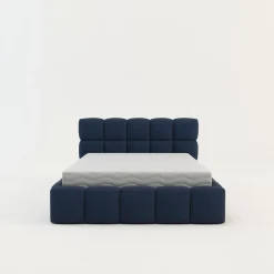 Łóżka Tapicerowane|Łóżka| Łóżko tapicerowane boucle niebieskie CELINE 140x200 cm