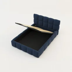 Łóżka Tapicerowane|Łóżka| Łóżko tapicerowane boucle niebieskie CELINE 140x200 cm