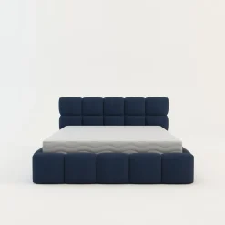 Łóżka Tapicerowane|Łóżka| Łóżko tapicerowane boucle niebieskie CELINE 160x200 cm