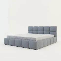 Łóżka Tapicerowane|Łóżka| Łóżko tapicerowane boucle szaroniebieskie CELINE 180x200 cm