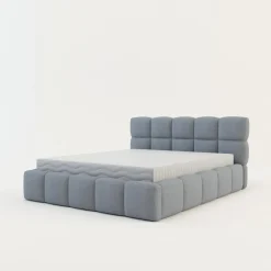 Łóżka Tapicerowane|Łóżka| Łóżko tapicerowane boucle szaroniebieskie CELINE 160x200 cm