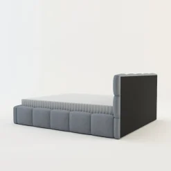 Łóżka Tapicerowane|Łóżka| Łóżko tapicerowane boucle szaroniebieskie CELINE 160x200 cm