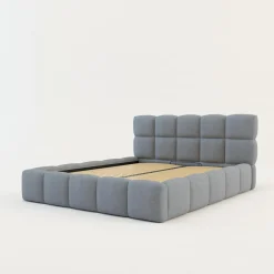 Łóżka Tapicerowane|Łóżka| Łóżko tapicerowane boucle szaroniebieskie CELINE 160x200 cm