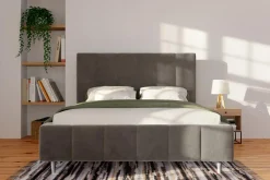 inny Łóżko tapicerowane brązowe STELLA ALTO 180x200 cm