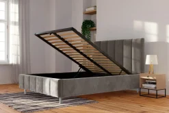 inny Łóżko tapicerowane brązowe STELLA ALTO 160x200 cm