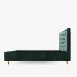 inny Łóżko tapicerowane ciemnozielone NICOLA ALTO 160x200 cm