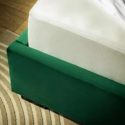 inny Łóżko tapicerowane ciemnozielone VIVIANE CORTO 140x200 cm