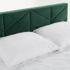 inny Łóżko tapicerowane ciemnozielone VIVIANE CORTO 140x200 cm