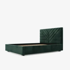 inny Łóżko tapicerowane ciemnozielone NICOLA CORTO 140x200 cm