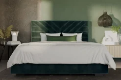 inny Łóżko tapicerowane ciemnozielone NICOLA CORTO 140x200 cm