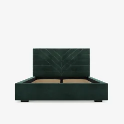 inny Łóżko tapicerowane ciemnozielone NICOLA CORTO 140x200 cm