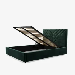 inny Łóżko tapicerowane ciemnozielone NICOLA CORTO 160x200 cm