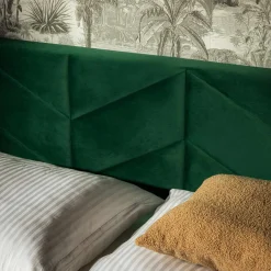 inny Łóżko tapicerowane ciemnozielone VIVIANE CORTO 160x200 cm