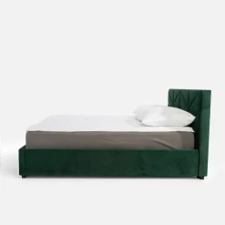 inny Łóżko tapicerowane ciemnozielone VIVIANE CORTO 160x200 cm