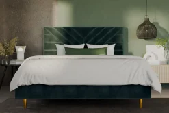 inny Łóżko tapicerowane ciemnozielone NICOLA ALTO 140x200 cm