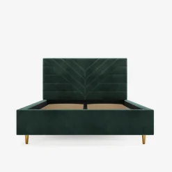 inny Łóżko tapicerowane ciemnozielone NICOLA ALTO 140x200 cm