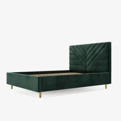 inny Łóżko tapicerowane ciemnozielone NICOLA ALTO 120x200 cm