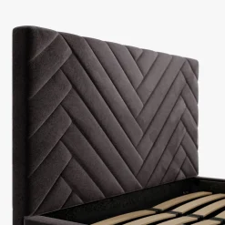 Łóżka Tapicerowane|Łóżka| Łóżko tapicerowane czarne DOMENICA ALTO 160x200 cm