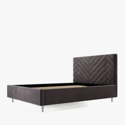 Łóżka Tapicerowane|Łóżka| Łóżko tapicerowane czarne DOMENICA ALTO 140x200 cm