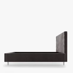 Łóżka Tapicerowane|Łóżka| Łóżko tapicerowane czarne DOMENICA ALTO 140x200 cm