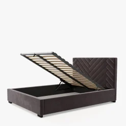 Łóżko tapicerowane czarne DOMENICA CORTO 140x200 cm