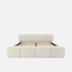 Łóżka Tapicerowane|Łóżka| Łóżko tapicerowane jasnobeżowe ANGELICA 180x200 cm