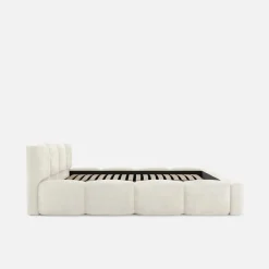 Łóżka Tapicerowane|Łóżka| Łóżko tapicerowane jasnobeżowe ANGELICA 160x200 cm