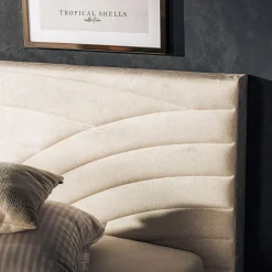 Łóżka Tapicerowane|Łóżka|inny Łóżko tapicerowane kremowe LAURA ALTO 140x200 cm