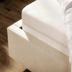 inny Łóżko tapicerowane kremowe LAURA ALTO 160x200 cm