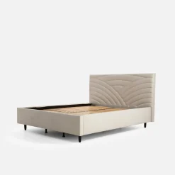 inny Łóżko tapicerowane kremowe LAURA ALTO 160x200 cm