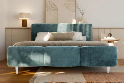 Łóżka Tapicerowane|Łóżka|inny Łóżko tapicerowane niebieskie ERICA ALTO 160x200 cm