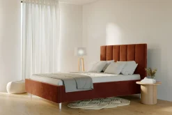 inny Łóżko tapicerowane pomarańczowe SOFIA ALTO 160x200 cm