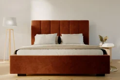 inny Łóżko tapicerowane pomarańczowe SOFIA CORTO 140x200 cm