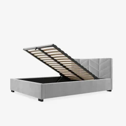 inny Łóżko tapicerowane popielate VIVIANE CORTO 140x200 cm