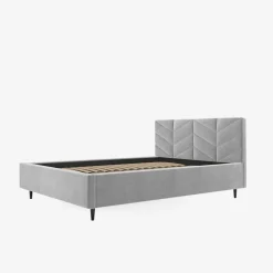 Łóżka Tapicerowane|Łóżka|inny Łóżko tapicerowane popielate VIVIANE ALTO 160x200 cm