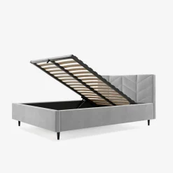 Łóżka Tapicerowane|Łóżka|inny Łóżko tapicerowane popielate VIVIANE ALTO 160x200 cm