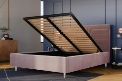 inny Łóżko tapicerowane różowe KARINA ALTO 140x200 cm