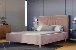 Łóżka Tapicerowane|Łóżka|inny Łóżko tapicerowane różowe KARINA ALTO 160x200 cm