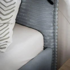 inny Łóżko tapicerowane szare LIVA FULL 160x200 cm