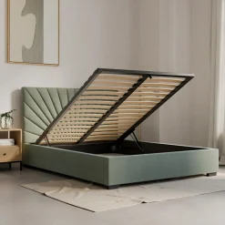 inny Łóżko tapicerowane zielone FELICIA CORTO 160x200 cm